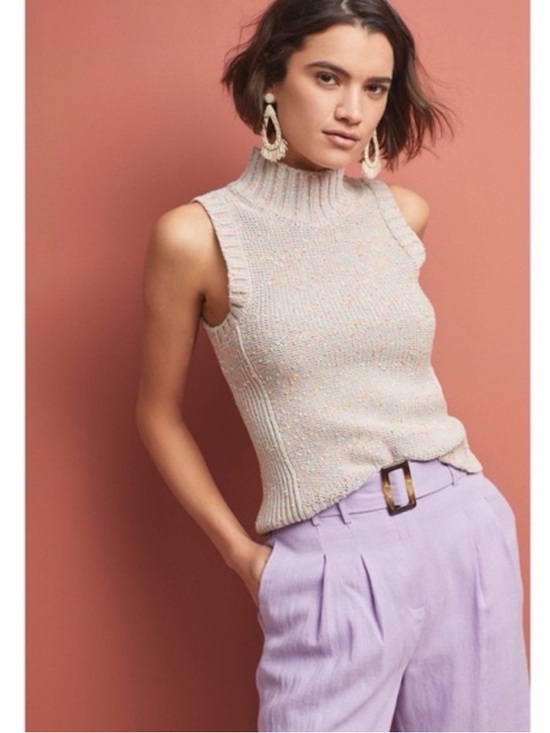 Anthropologie Sweaters - ANTHROPOLOGIE Neon Confetti Knit Mock Neck Brea Sleeveless Sweater Vest
